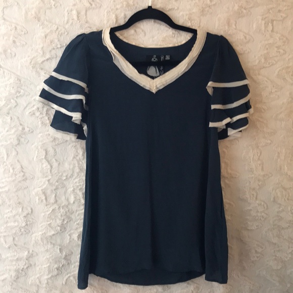 Anthropologie Tops - Anthropologie TWELVE BY TWELVE silk ruffled top XS